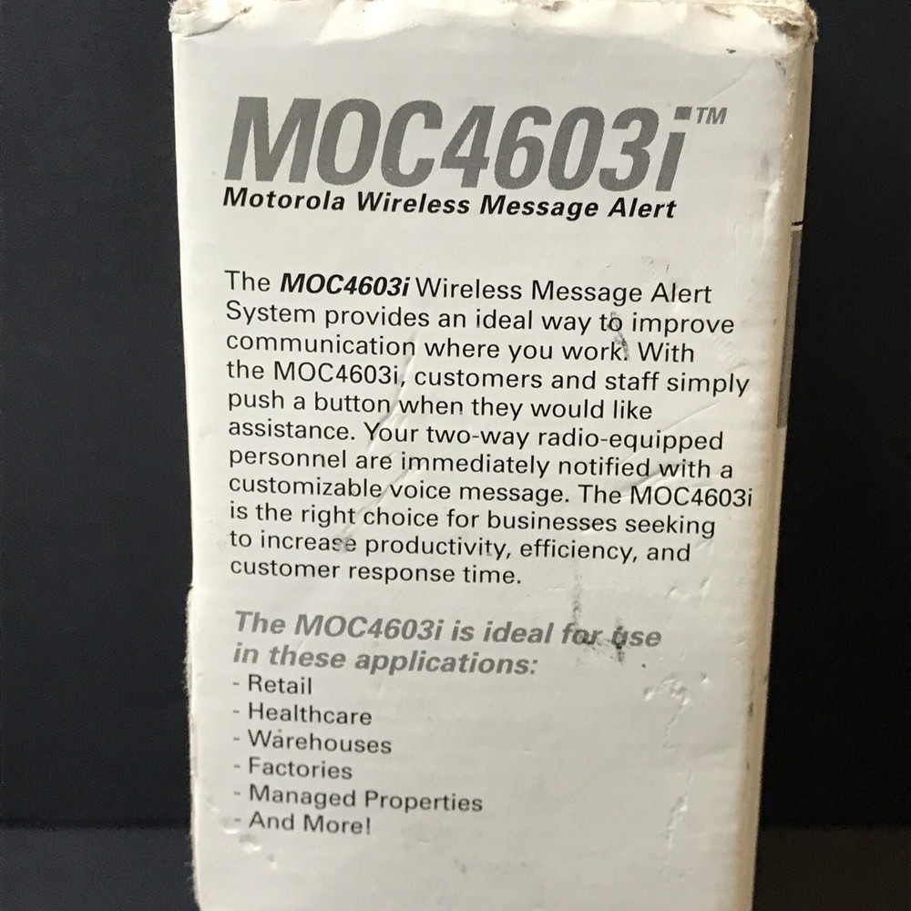 Motorola MOC4603i Wireless Message Alert Unit Radio Help Request Button