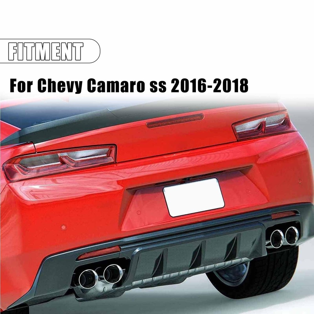 Rear Bumper Diffuser Chevy Camaro SS 2016-2018 ABS Plastic Glossy Black