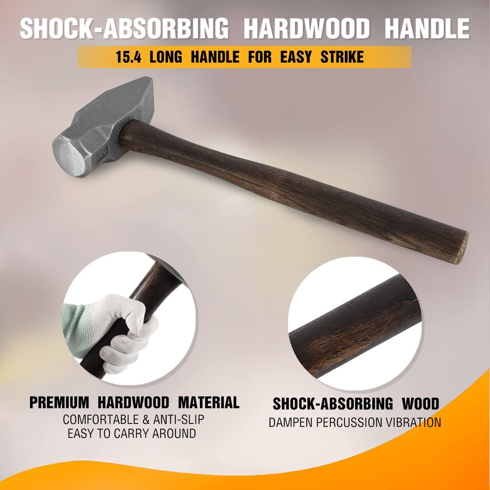 Blacksmith 4LB Handmade Forge Hammer for Farrier, Knife Maker, Blacksmith For...