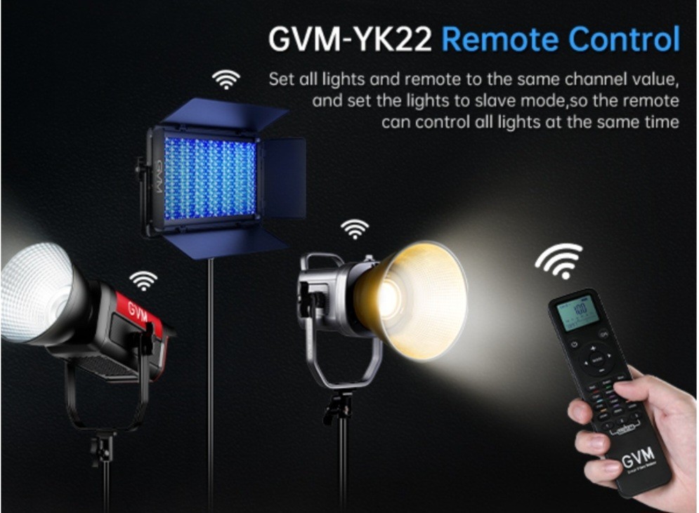 GVM YK22 Remote Control For GVM Light RGB Video Light Continuous W/ Wrist Strap