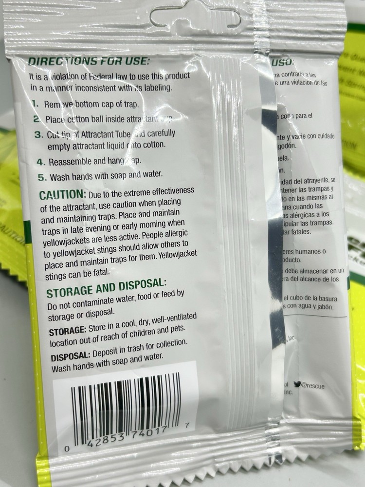 RESCUE Yellowjacket Trap Refill, 4-Week Supply Yellow Jacket