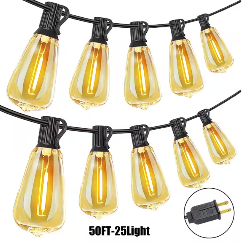 100FT Outdoor String Lights for Patio Waterproof Connectable LED Balcony Light