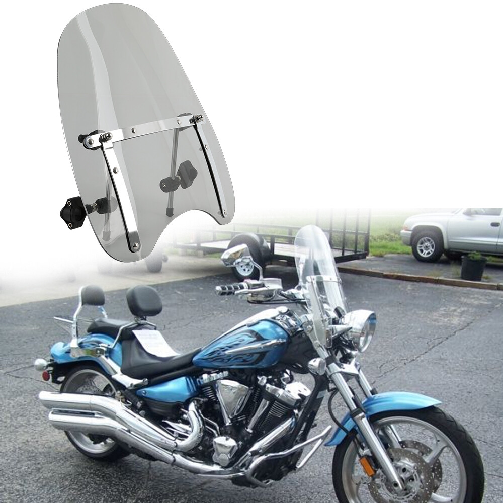Motorcycle Clamp Scratch-resistant Windscreen Windshield For Yamaha Raider VStar