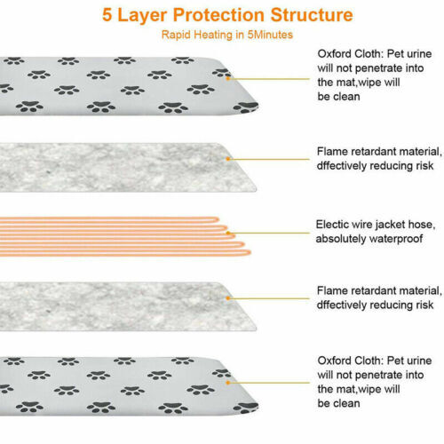 Electric Pet Heating Pad Warmer Heater Bed Heated Mat Waterproof for Dog Cat Pet