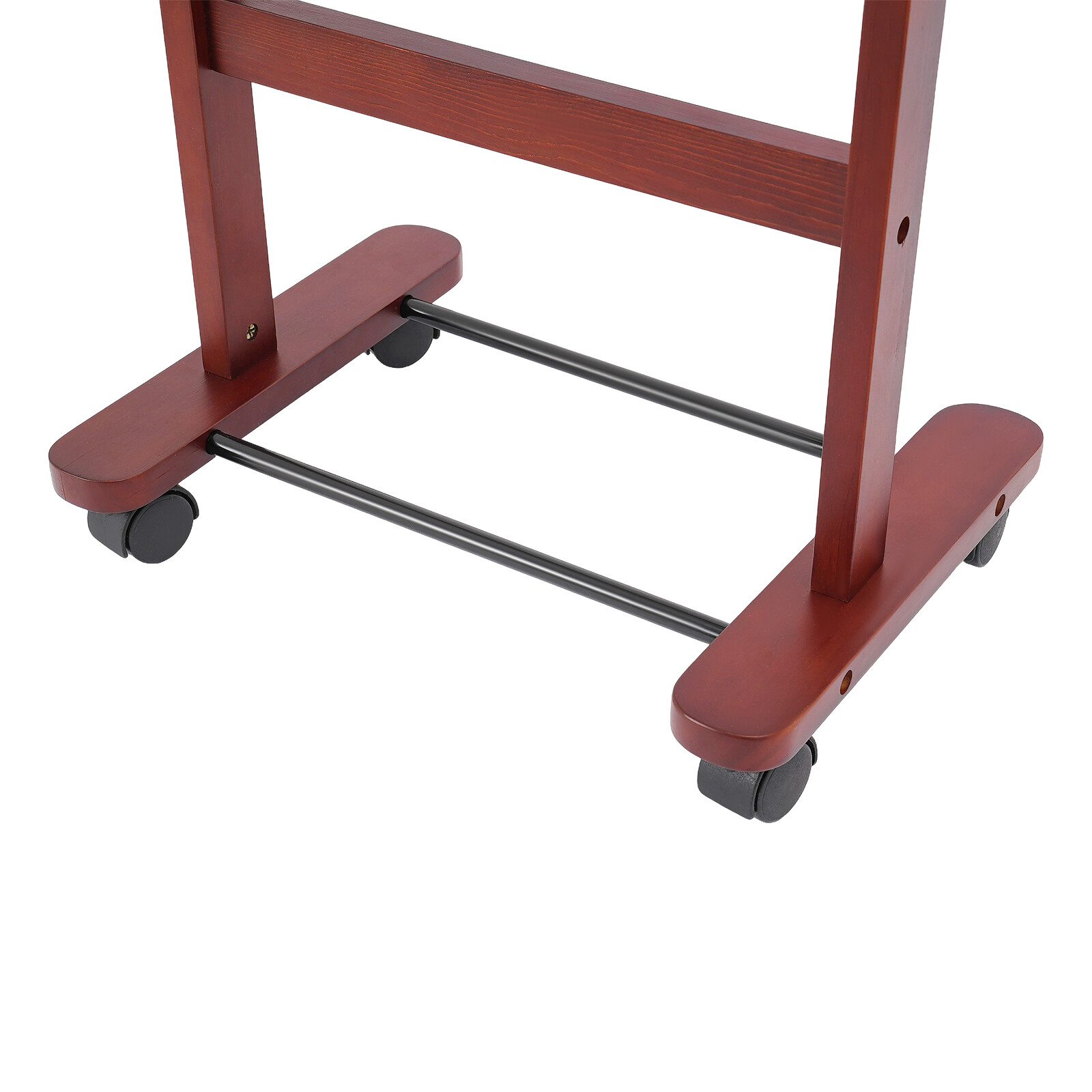 30kg Capacity Wood Suit Rack Freestanding Clothing Stand Suit Stand W/Wheels
