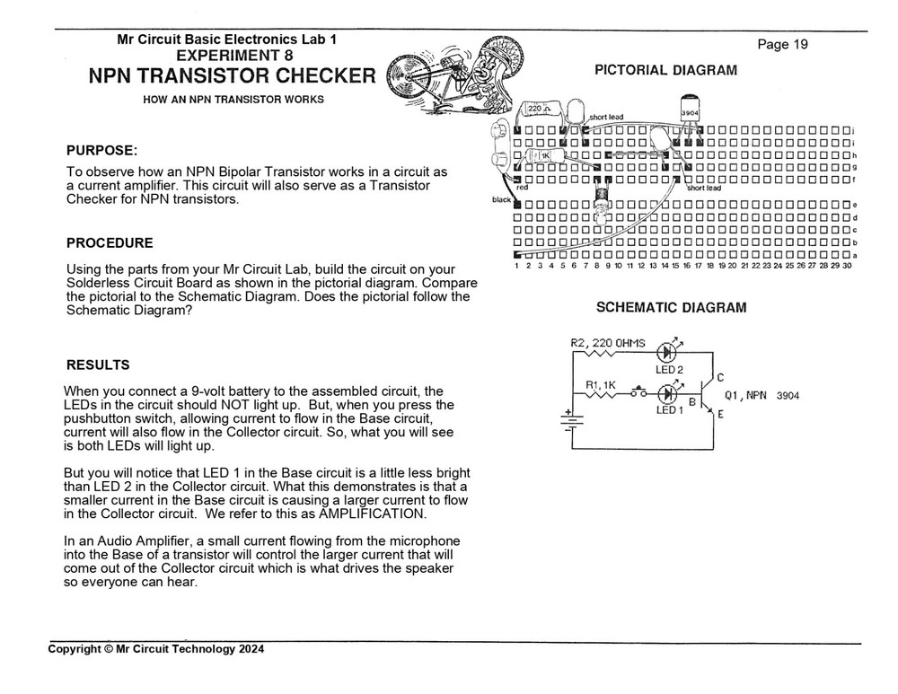 MC1-19 ** Mr Circuit Science ** Experiment Kit -CONTINUITY TESTER