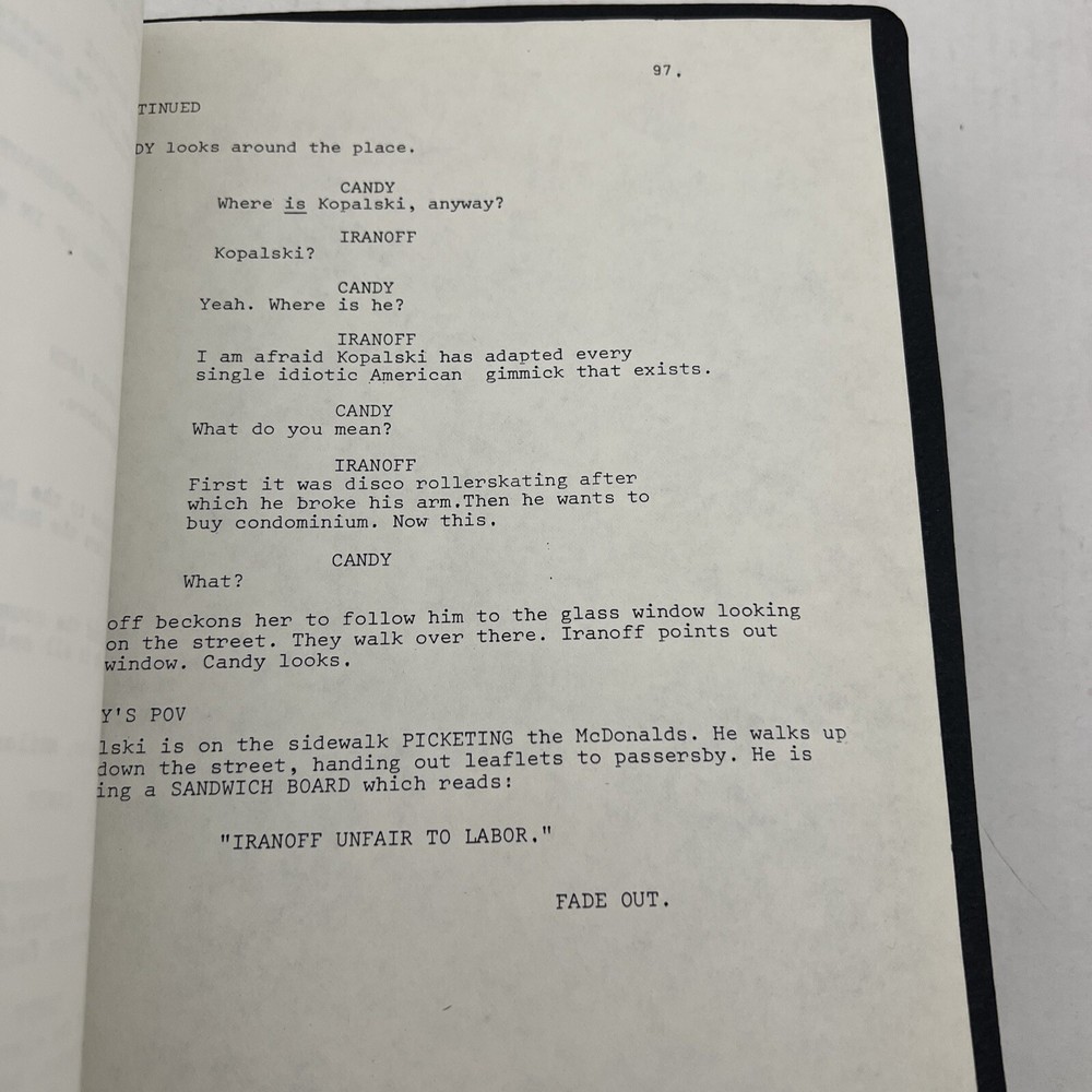 JOHN BLUMENTHAL KOMRADES MOVIE SCRIPT 1978