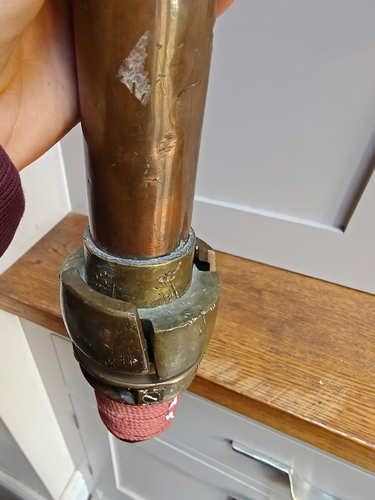 Vintage fire old brass copper bronze hose nozzle end