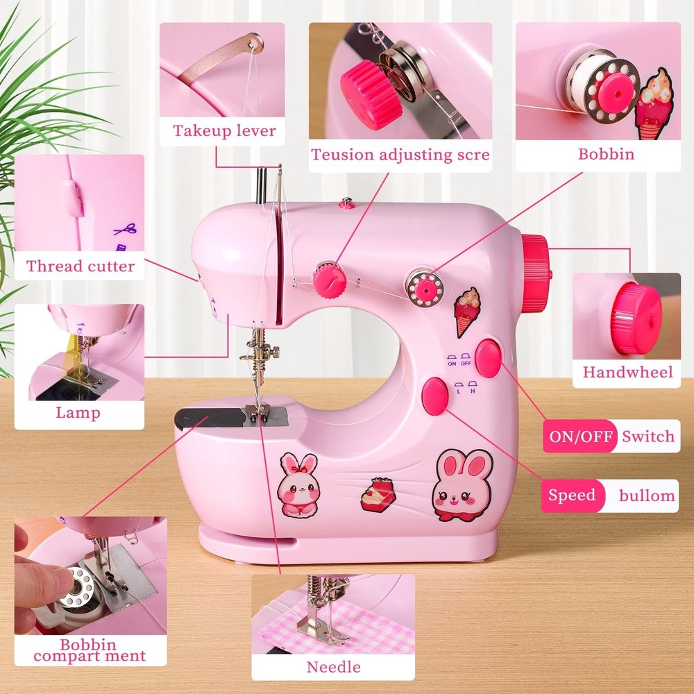 Mini Sewing Machine for Beginners First: Small Easy Sewing Machines Portable ...