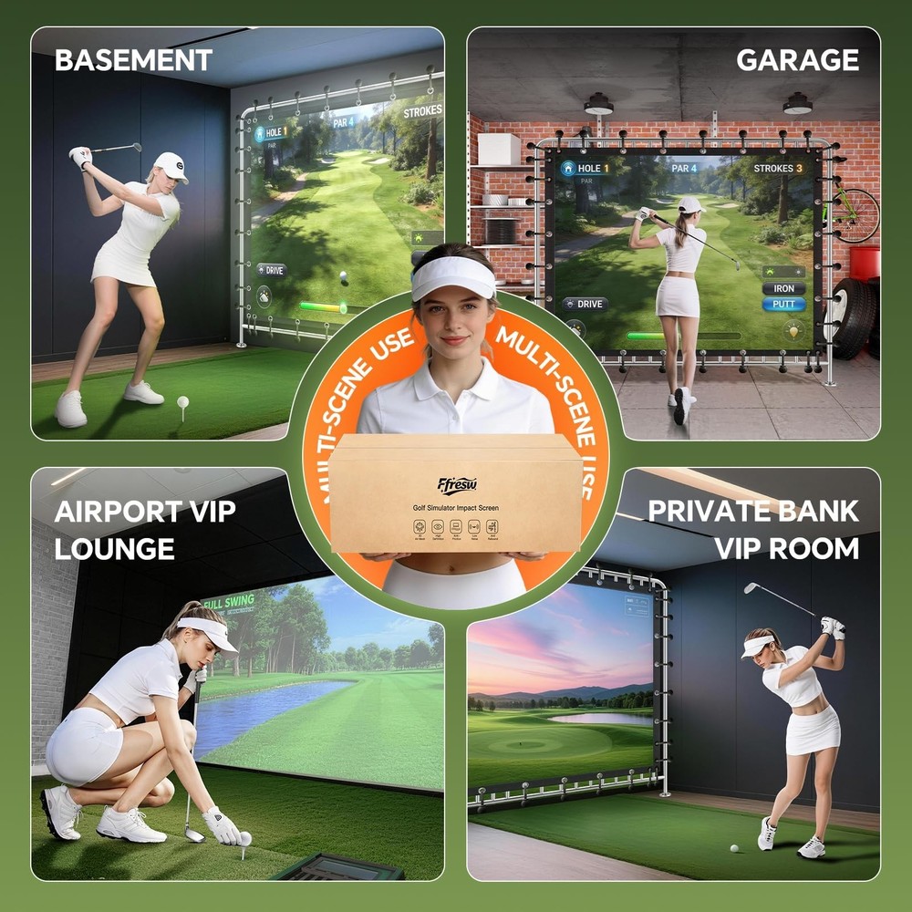 New 丨 Golf Simulator Impact Screen 14x9 Triple Layer Projection Screen