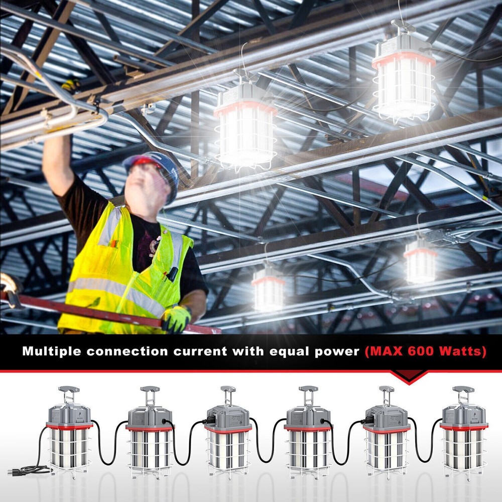 100W LED Temporary Work Light 14500LM Linkable Construction Light 5000K Daylight