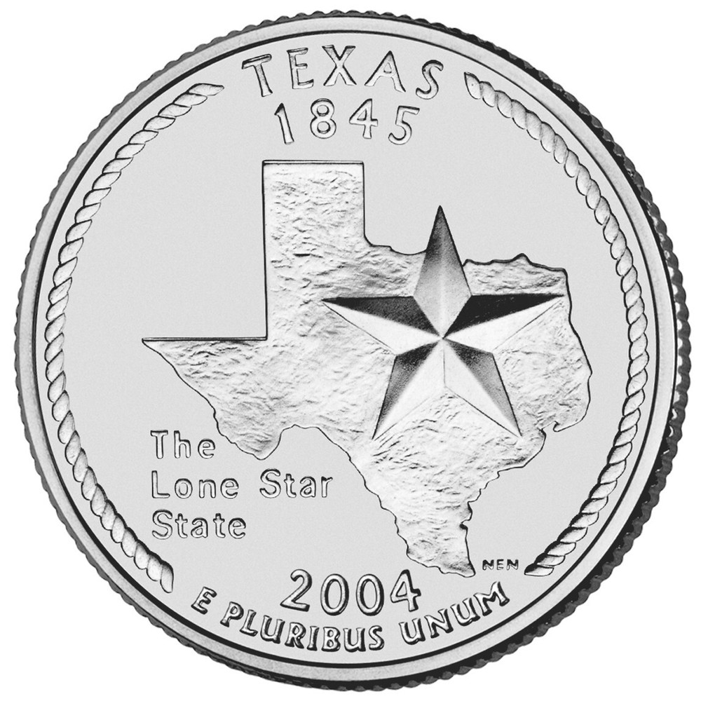 2004 P Texas State Quarter.  Uncirculated from US Mint Roll