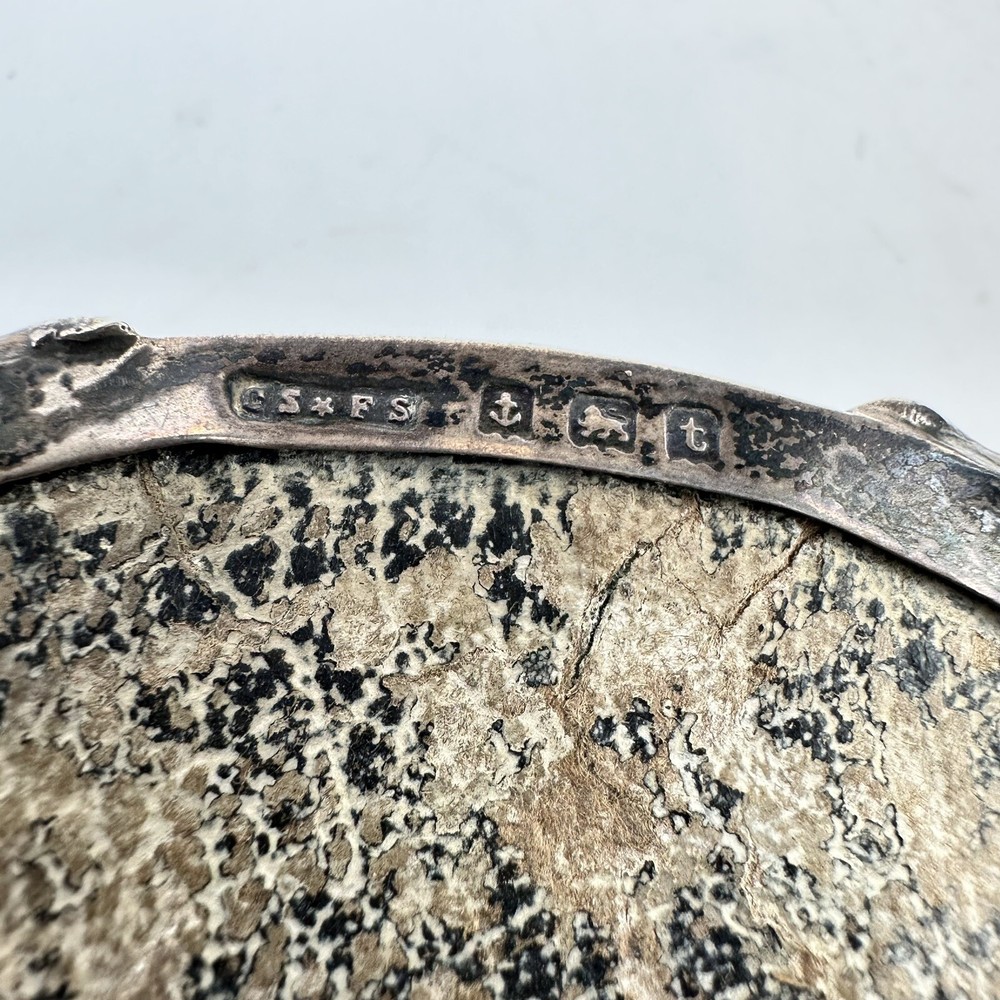 Antique Solid Silver Jewellery Box Saunders & Shepherd 1918 7cm