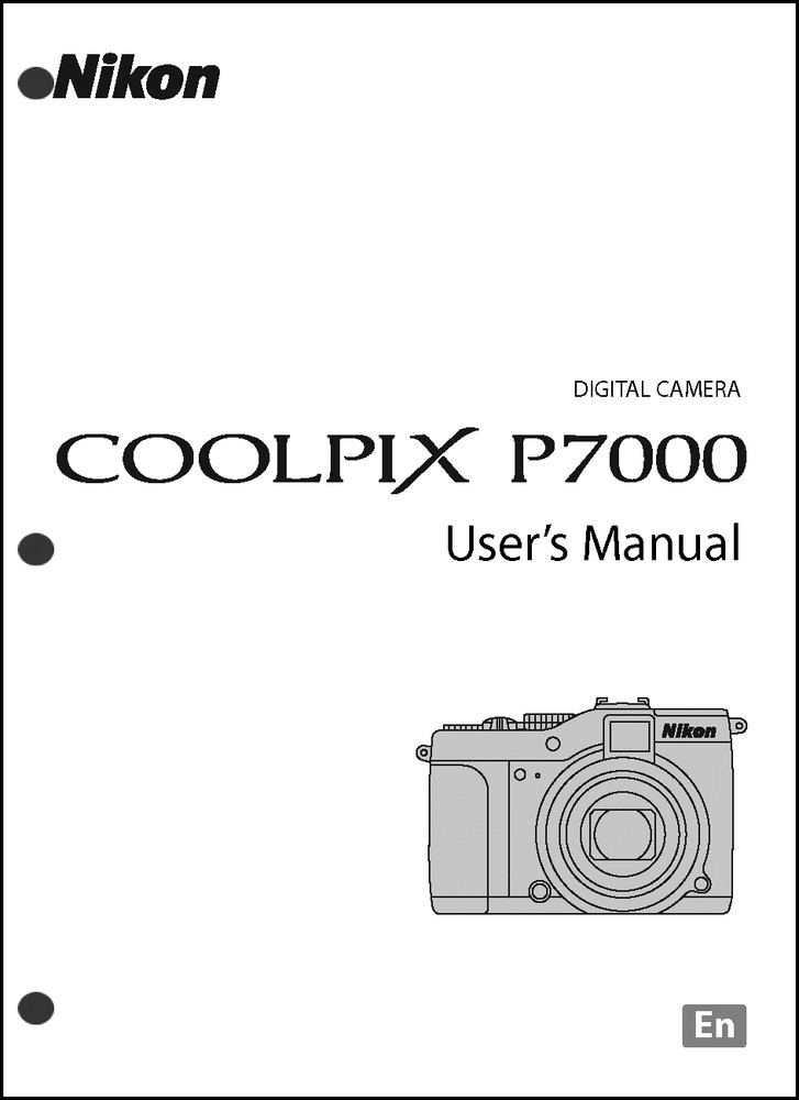Nikon CoolPix P7000  Digital Camera User Guide Instruction  Manual