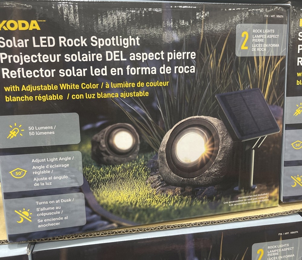 KODA Solar LED Rock Spotlight, 2-Pack