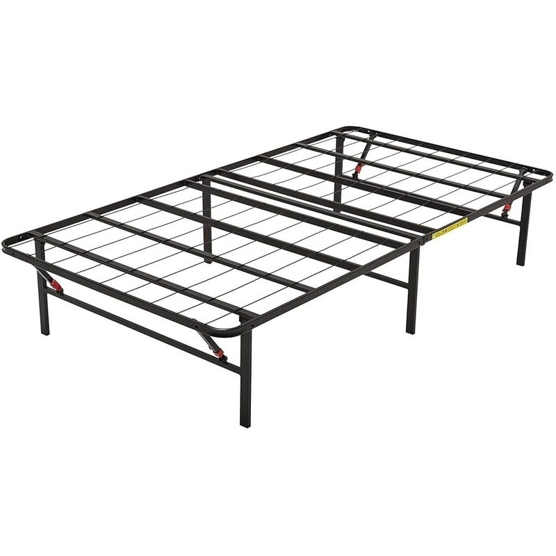 Sturdy Twin Bed Frame Metal Platform No Box Spring Needed Foldable Storage New