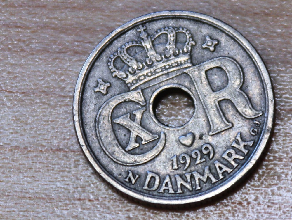 1929 Denmark 10 Ore Christian X