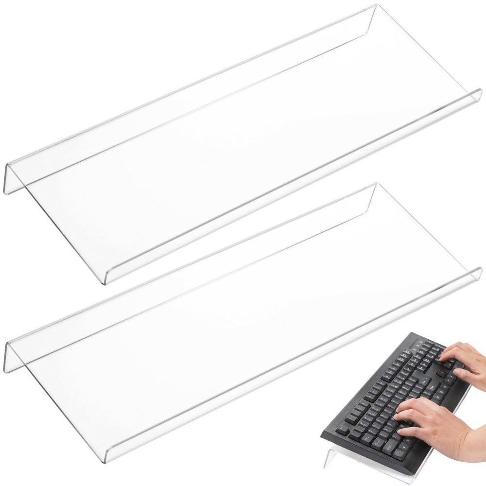 2-Pack Acrylic Keyboard Stands Tilted Ergonomic Riser for Easy Typing
