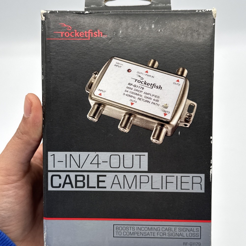 Rocketfish Coaxial Connection Cable Amplifier 1-Input / 4-Output RF-G1179