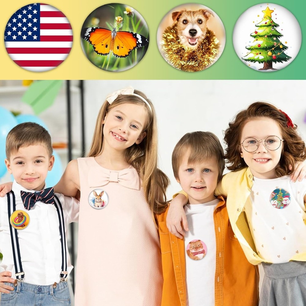 75mm Button Maker Supplies - 100 Sets for Creative Custom Badge Projects