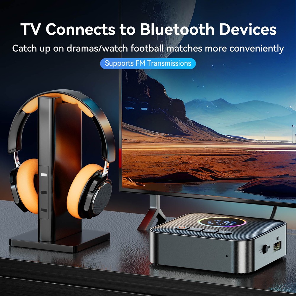 Mutiilfunction 3in1 Bluetooth 5.4 FM Transmitter Receiver Audio Adapter AUX