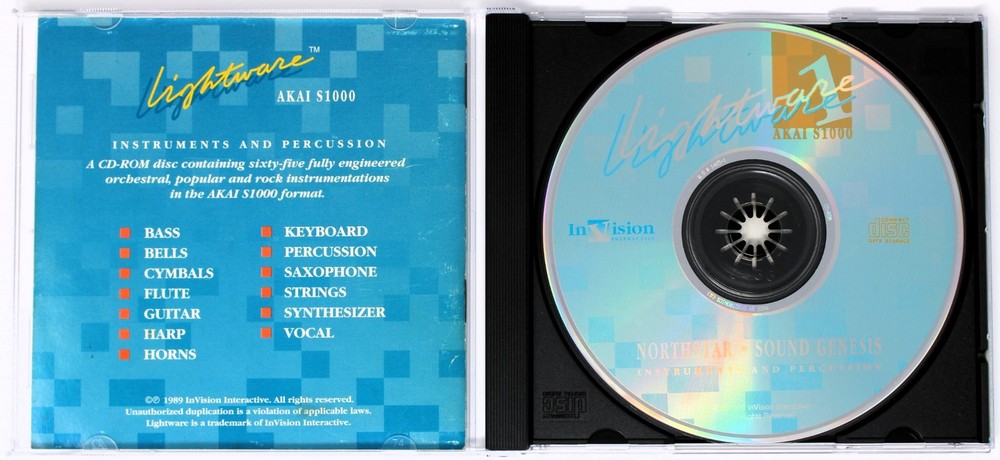 Invision Interactive Lightware Volume 1 Akai Sample/Sound Library/Sampling CD