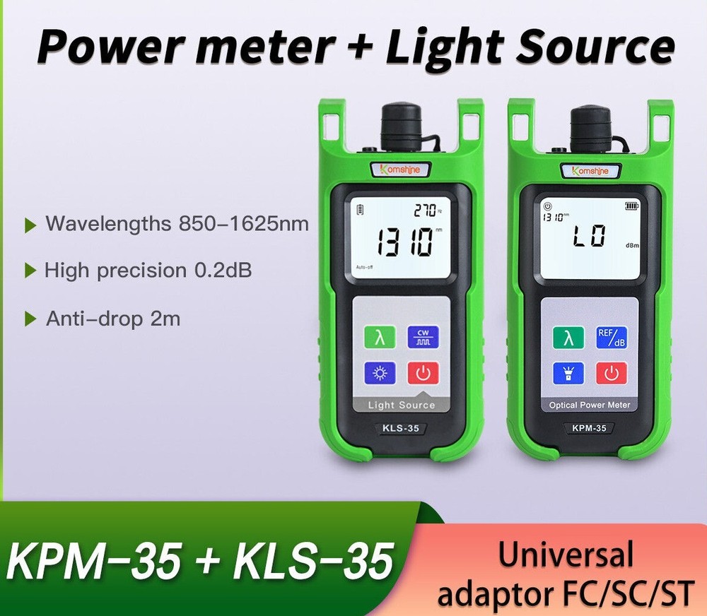 Fiber Optic Power Meter KPM-35 With 7 Wavelengths, FTTH SM Light Source Tester