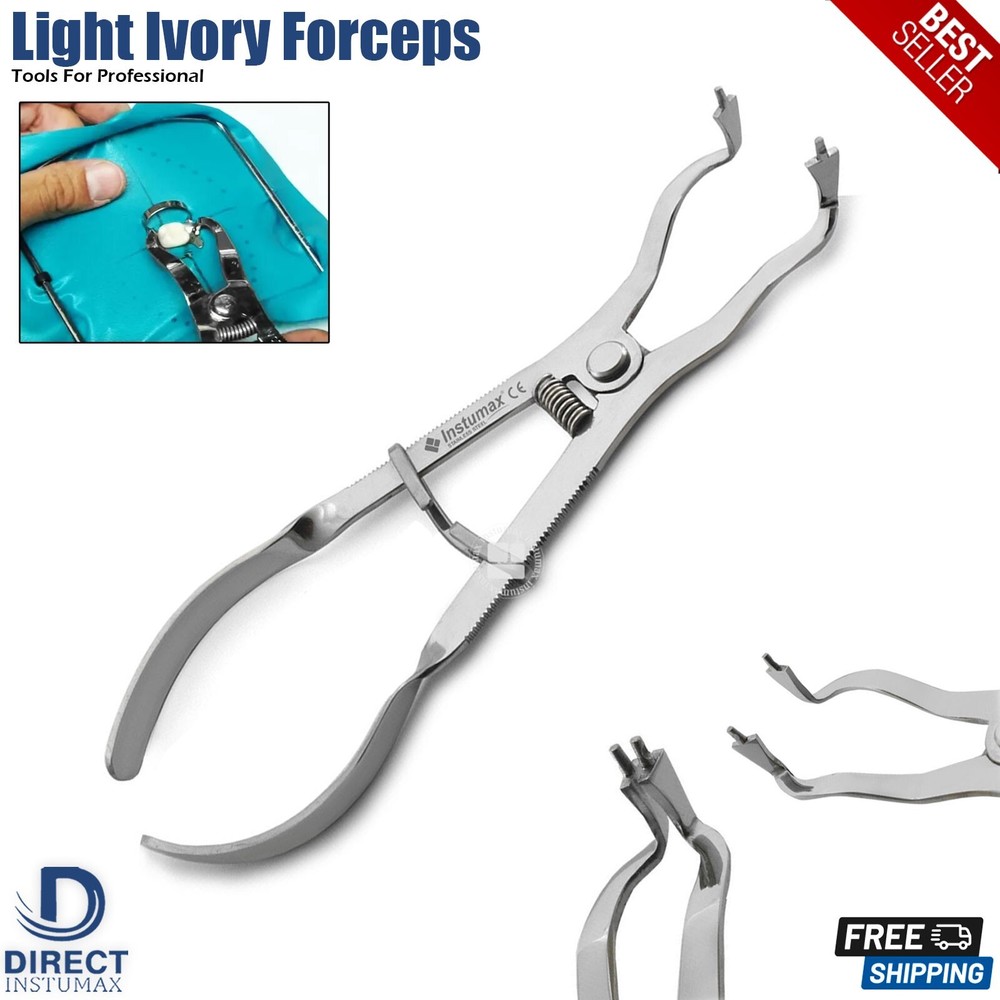 4PCS Endodontic Basic Rubber Dam Kit Light Ivory Clamp Forceps Rubber Dam Frame