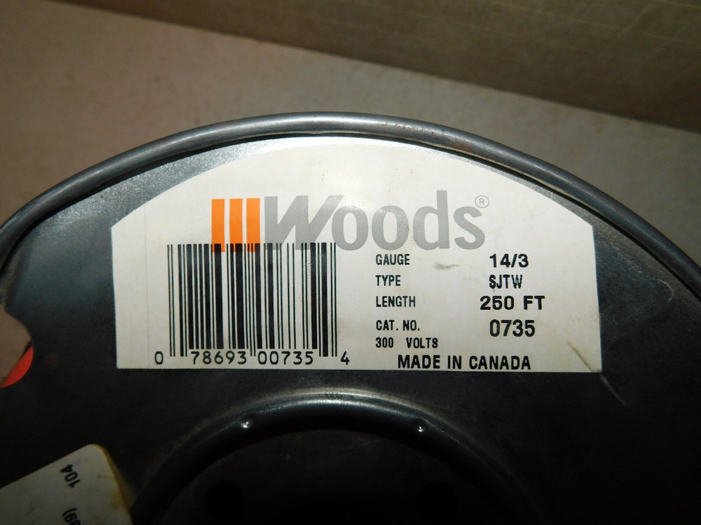 14/3 SJTW Cable - 250 ft. Spool - Orange