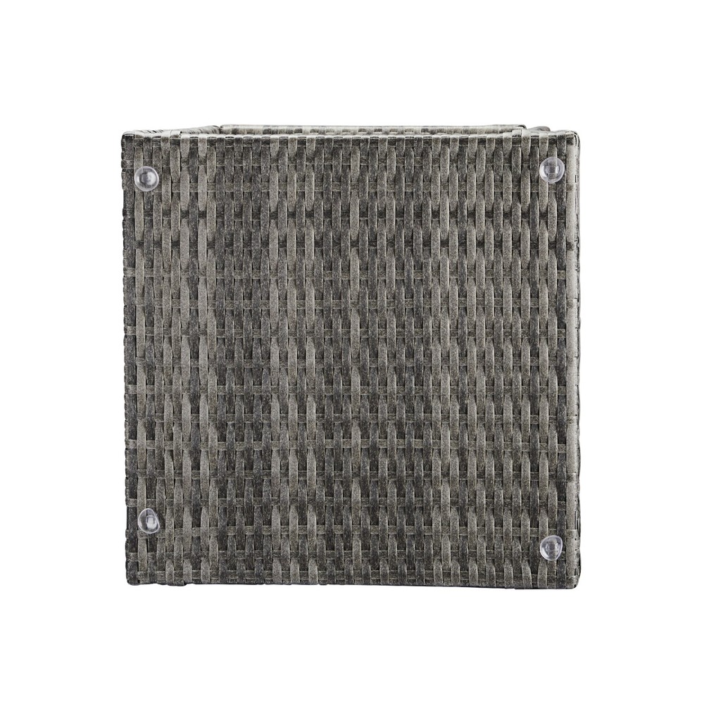 Outdoor Patio Wicker Side Table, Square End Table Bistro Coffee Table