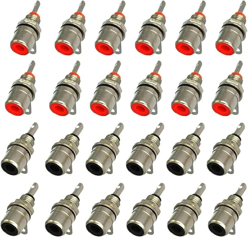 RCA Female Socket Connector, Chassis Panel Mount Adapter for Amplifier Audio...