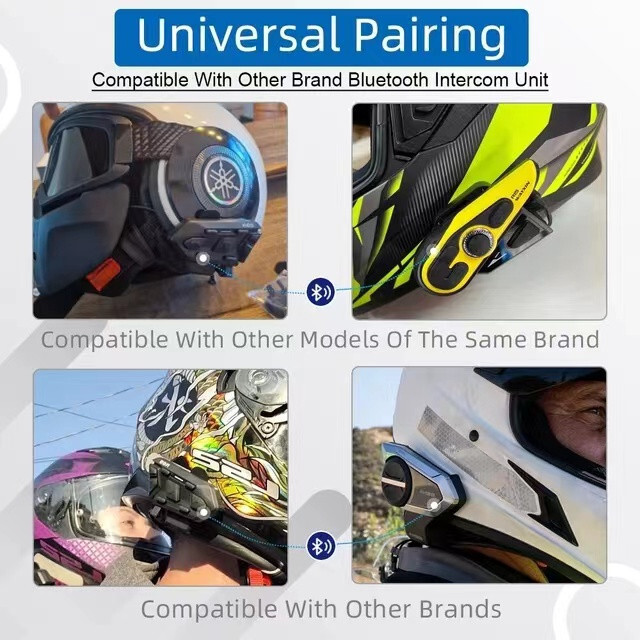 6 Riders Helmet Headset Motorcycle Bluetooth Intercom Wireless Communication