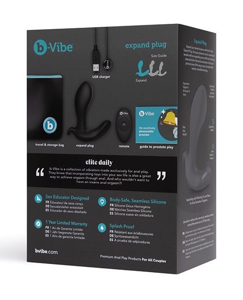 B VIBE EXPAND PLUG REMOTE CONTROL ANAL BUTT PLUG