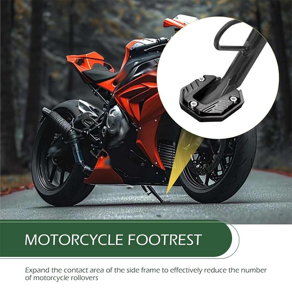 Practical Motorcycle Side Stand Foot Extended Base Fits Stability & Parking Use