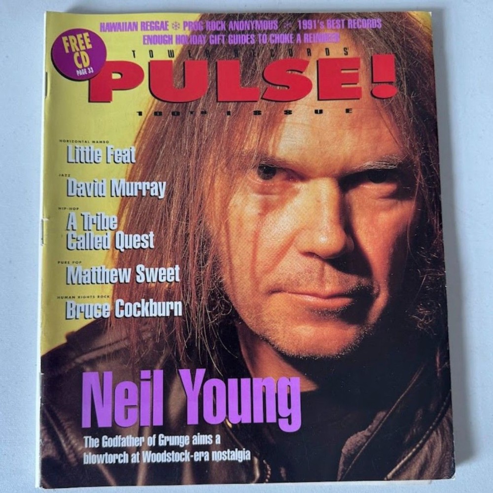 Neil Young Cover 1991 December Pulse Magazine 100th Issue - O 7667- Vintage