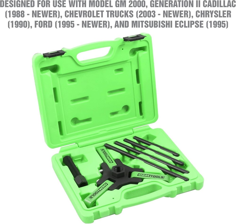 Adjustable Harmonic Balancer Puller Kit with 4 Forcing Rods - Hand Powered Tool