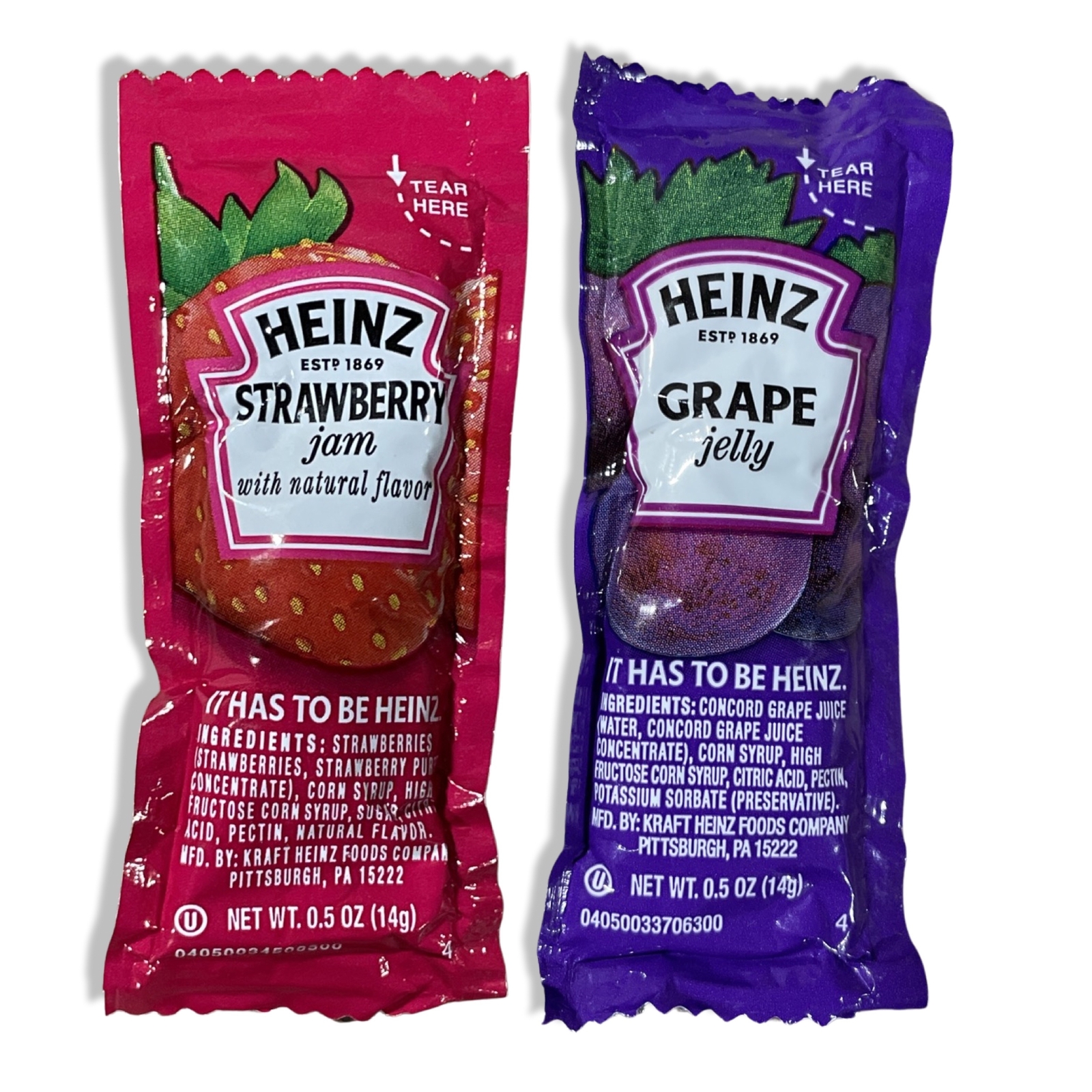 Grape Jelly & Strawberry Jam Single Serve Packets Combo | Pack of 50
