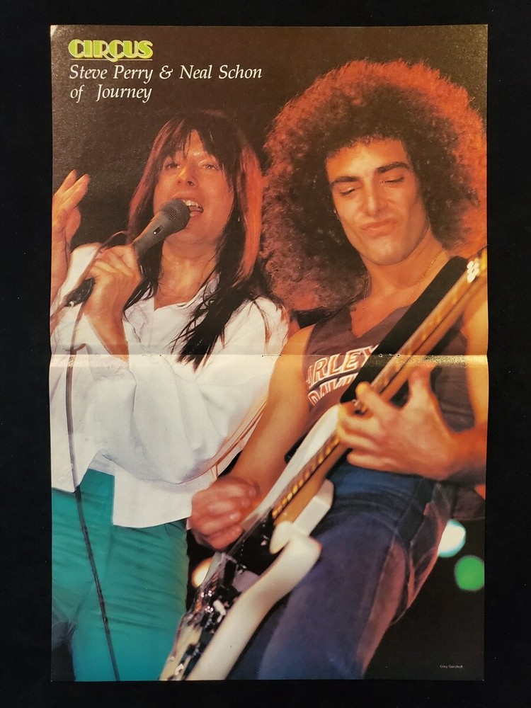 Journey-Steve Perry, Neil Schon-1980 Circus Magazine Poster-VTG Man cave decor