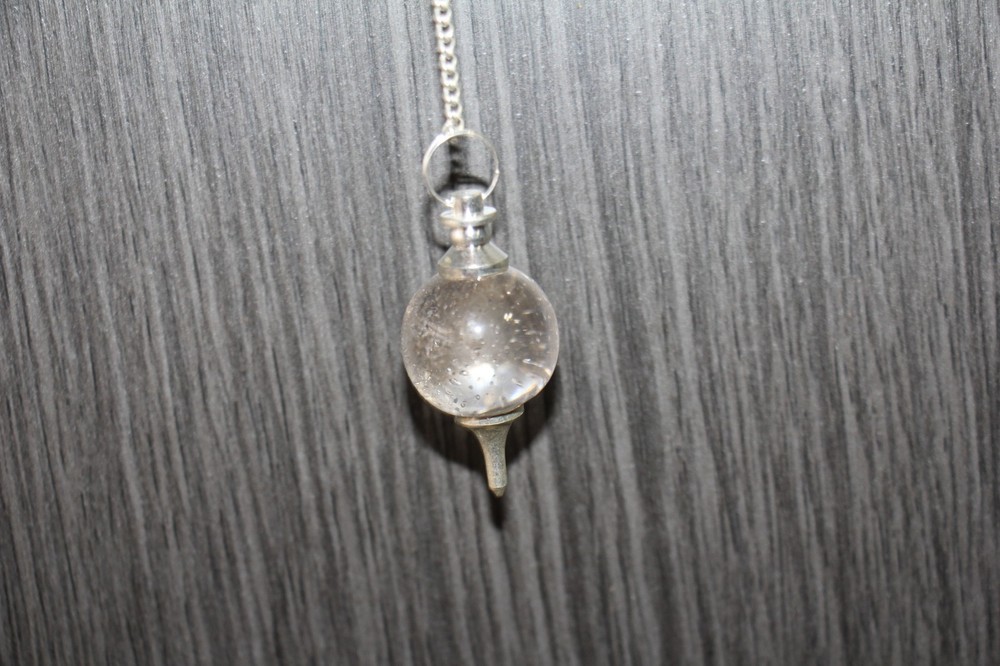 Clear White Quartz Sephoroton Ball Sphere Crystal Dowsing Pendulum Divination