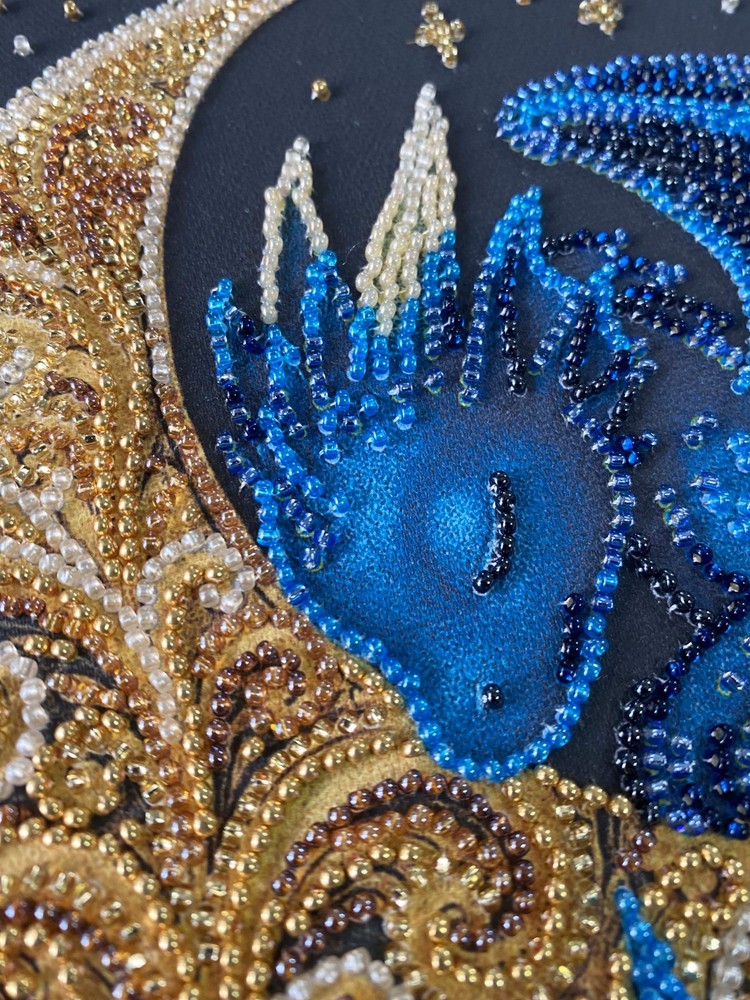 DIY Bead Embroidery Kit Small Dragon Beaded stitching needlepoint beadwork