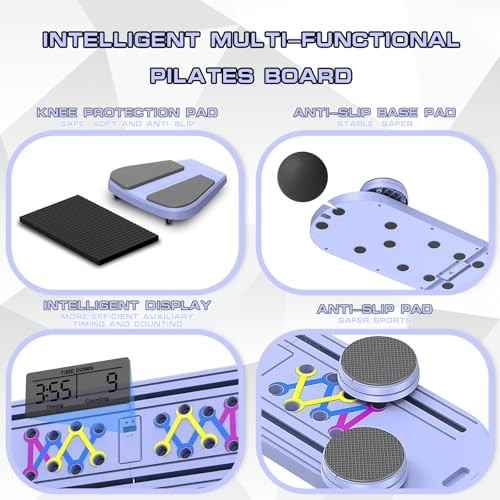 Pilates Reformer Multi-Function Pilates Board with Timer Counter，Portable