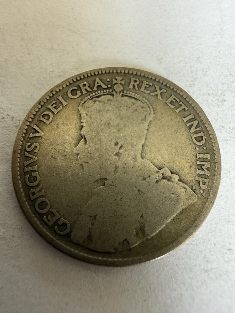 1918 Canada 25 Cent Silver Coin Quarter