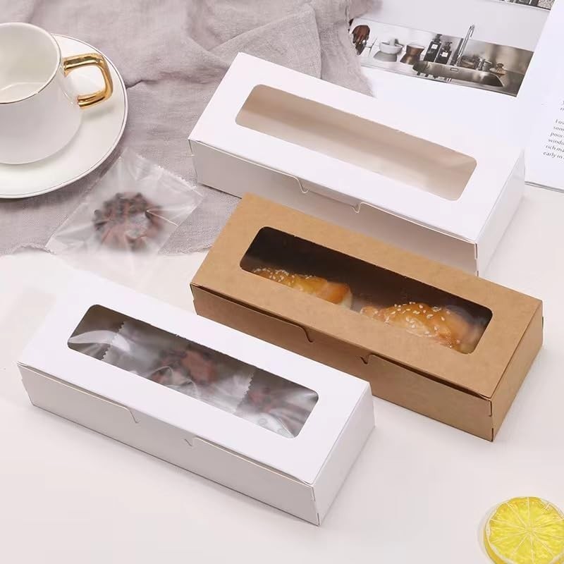 Recyclable Macaron Boxes - 20 Pack for 6-10 Macarons, Elegant Gift Packaging
