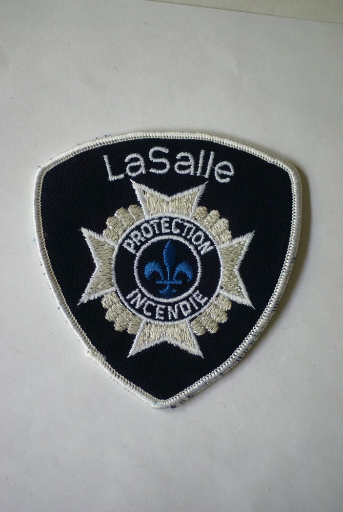 Canada firefighter patch, LaSalle Fire Department (silver thread version)
