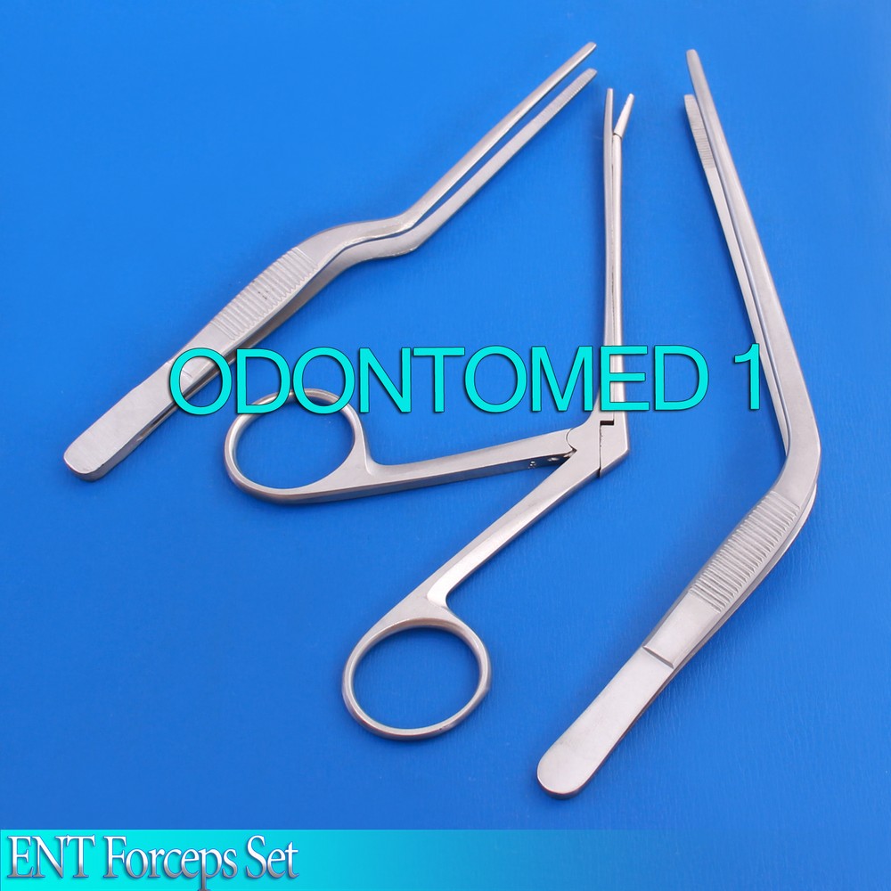 Ent Forceps Set, stainless steel, Three (3) instruments