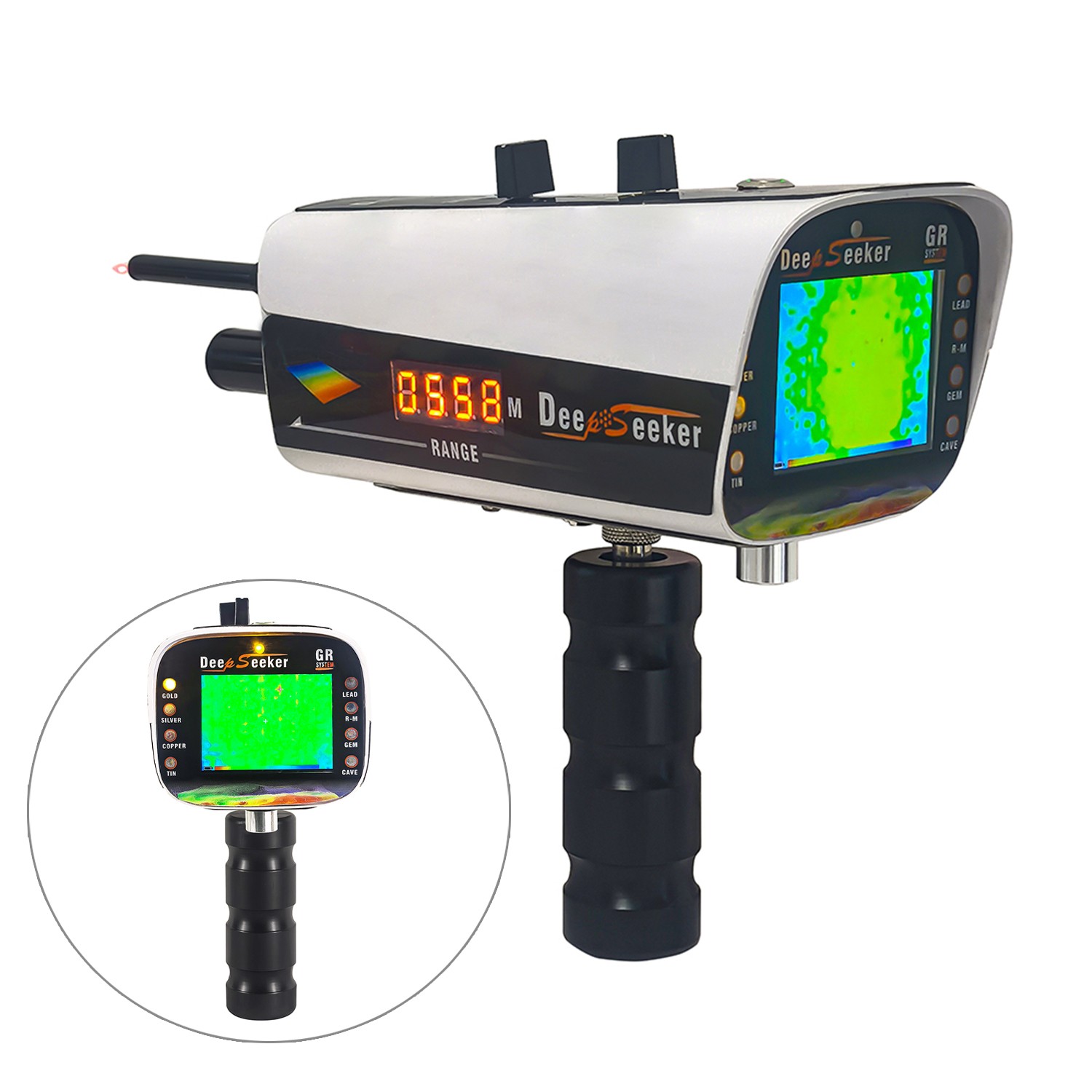 GR DeepSeeker Long Range 3D Laser Gold Metal Detector 5 Search Systems 3000M 50M
