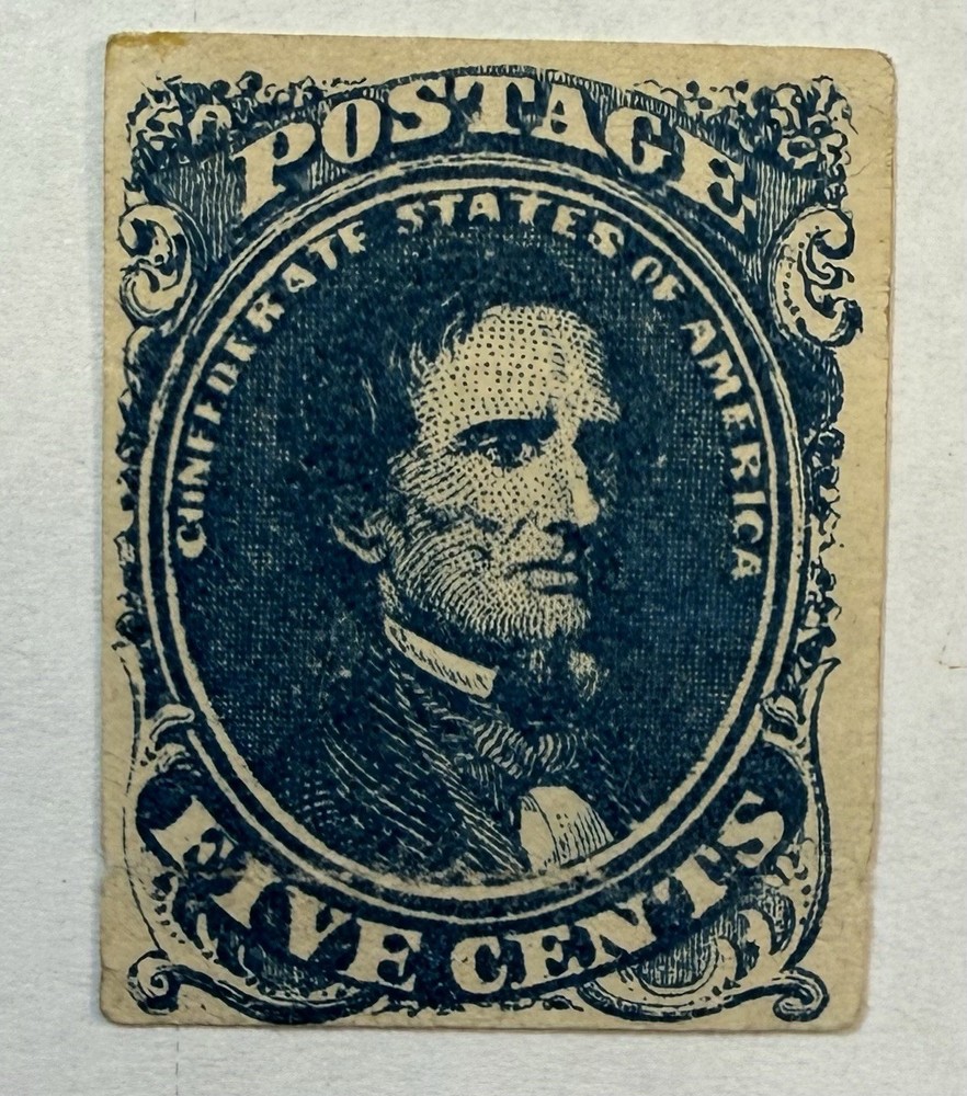 CSA #4 1862 5c blue J. Davis Imperforate, MNG/VF with faults; $225 SCV