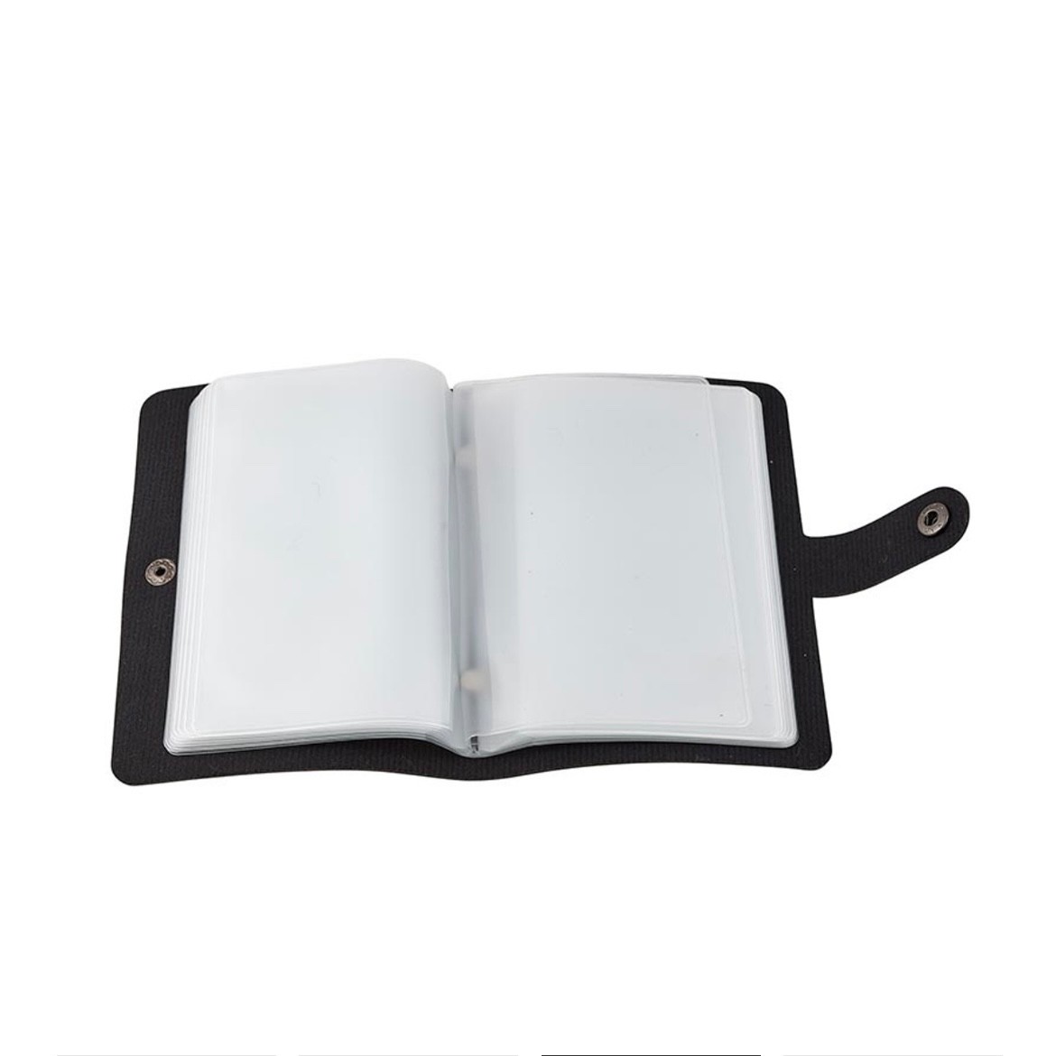 Holy Card holder Folder Black Gold 20 Plastic Sleeves snap close free holy card