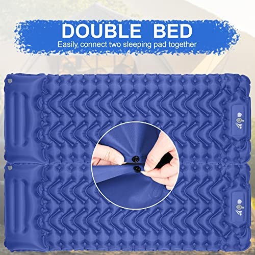 Sleeping Pad, Ultralight Inflatable Sleeping Pad for Camping, Built-in Blue