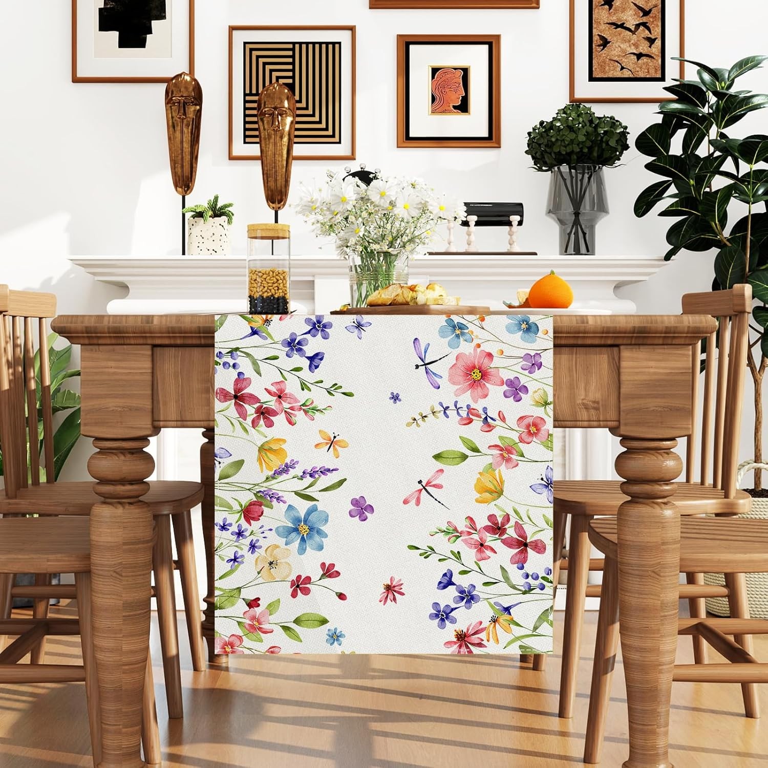 Flowers Spring Table Runner 13x72 Inch Spring Summer Easter Decorations and Supp